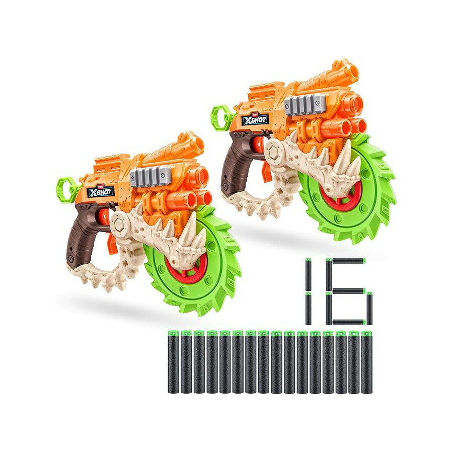 XSHOT Insanity HorrorFire Reaper X ツイン容器に並べる Zuru ダーツ 16 本付き添い人、エアポケットテクノロジーダーツとダーツ記憶装置、お坊っちゃん、御嬢さん、青二才、成年者向けの露天手あそび XSHOT Insanity HorrorFire Reaper X Twin Pack by Zuru with 16 Darts, Air Pocket