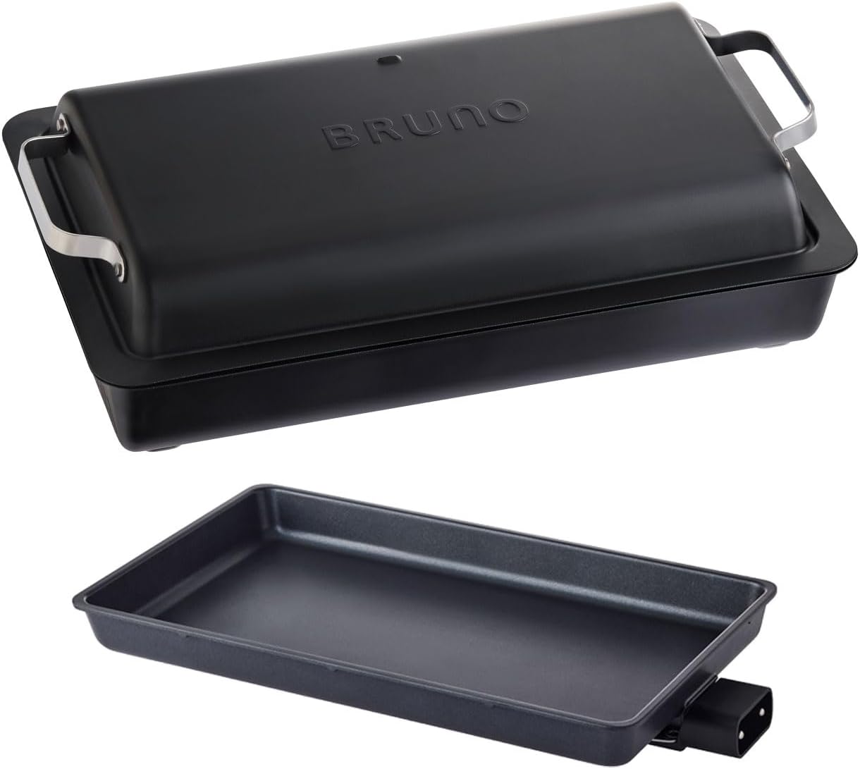BRUNO ブルーノ フラット ホットプレート BOE130 ブラック 大型 丸洗い 高火力 最高250℃ ムラなく加熱 おしゃれ 黒 ふっ素樹脂塗膜加工 ギアライクなデザイン 74186