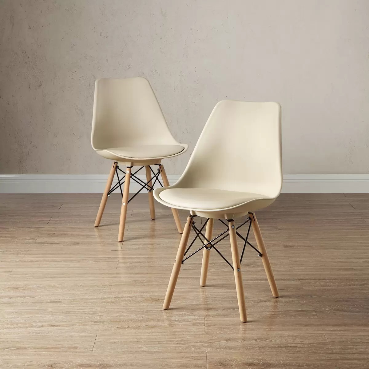 ダイニング チェア 2脚セット ベージュ リビング オフィス シェル パーソナル アクセント チェアー Bayside Furnishings 65155