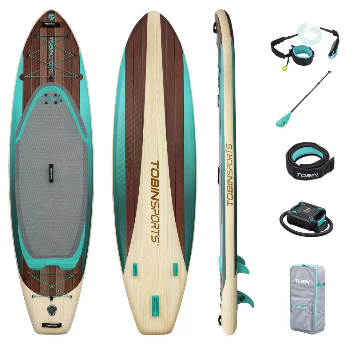 スタンドアップパドルボード インフレータブル 本体 パドル 電動エアポンプ付き Tobin Sports® Endeavor Elite SUP 1819502|アイテンプ 店