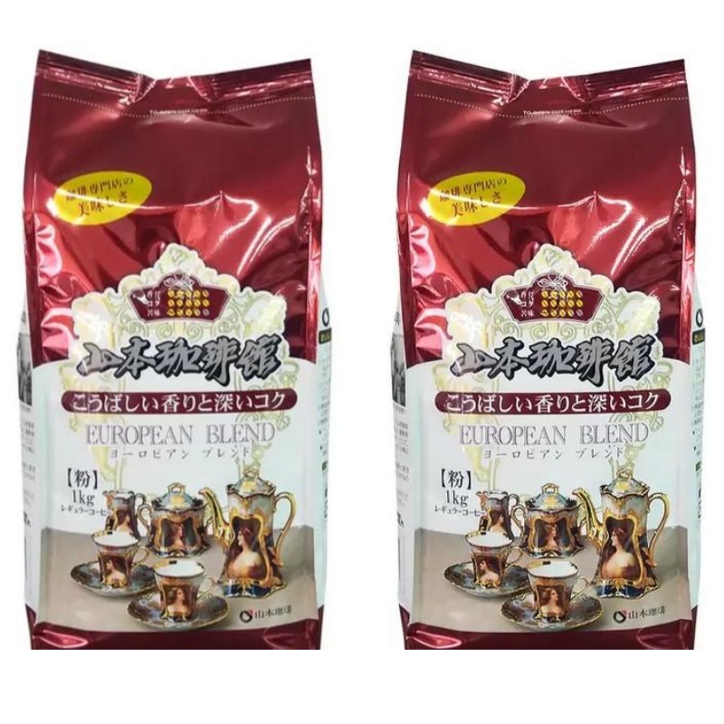 楽天市場】（山本珈琲 ヨーロピアンブレンド 粉状 1kg）中細挽き 香り