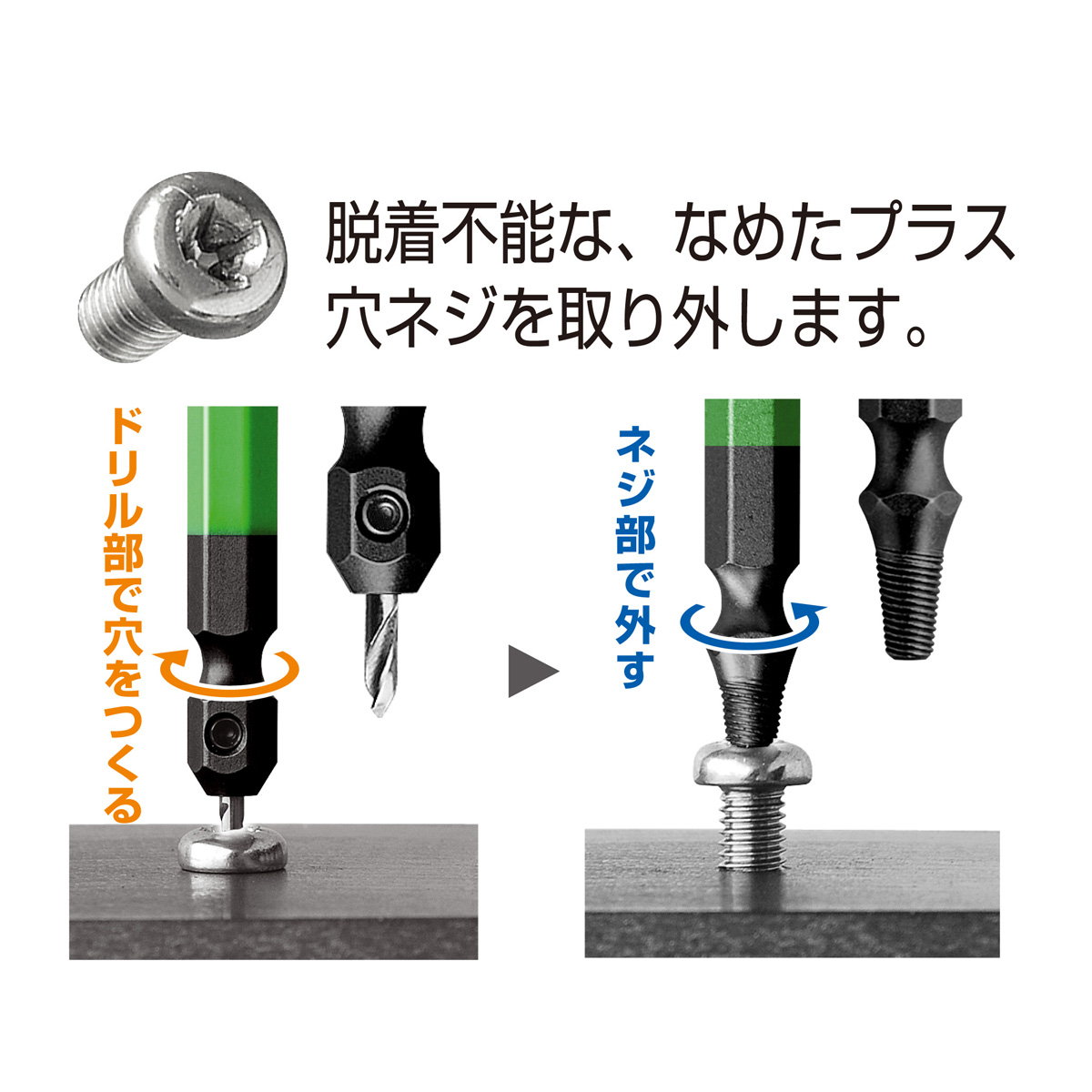 楽天市場 Anex Anh 365 なめたネジはずしビット１本組 M６ ８ネジ対応 全長65mm 工具のお店i Tools アイツール