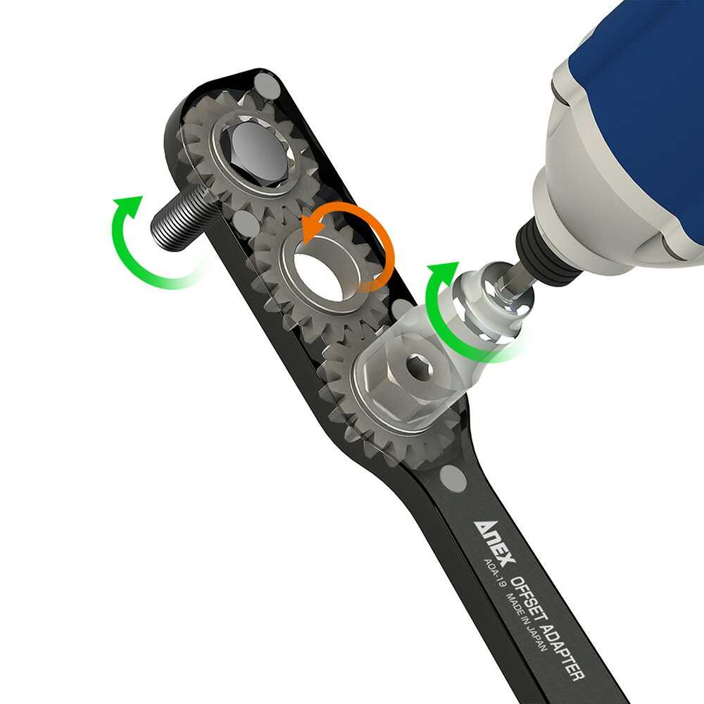【楽天市場】ANEX AOA19S3 オフセットアダプター 19mm ラチェットレンチ ソケットセット：工具のお店iTOOLS（アイツール）