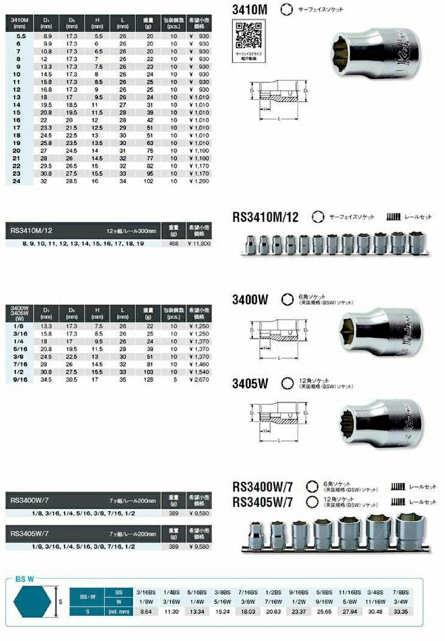 楽天市場 Ko Ken 3410m 18 3 8 Sq サーフェイス ソケット 18mm コーケン 山下工研 工具のお店i Tools アイツール