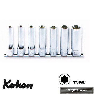 Ko-ken RS4325/7 1/2"差込 トルクス ディープソケット レールセット 7ヶ組 純正収納ケース付 コーケン/山下工研｜工具のお店i-TOOLS（アイツール）