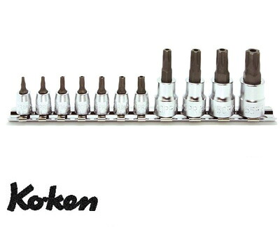 Ko-ken RSX025/11IPR イジリ止め トルクスプラス ビットソケット レールセット 11ヶ組 純正収納ケース付 コーケン/山下工研