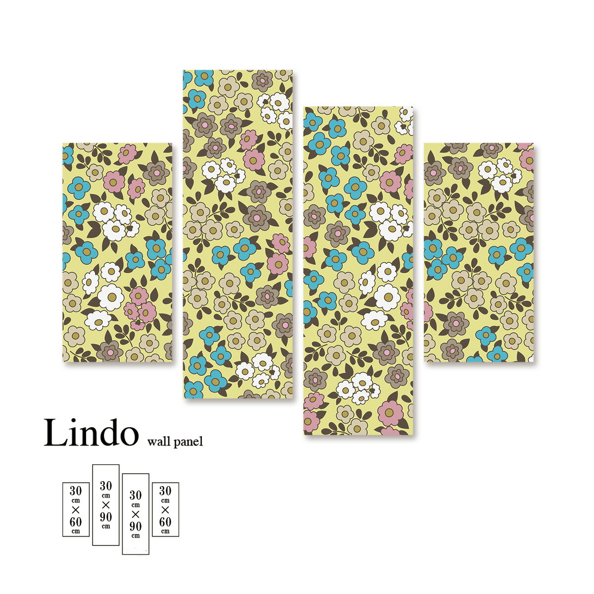 アートパネル 花 フラワー 小花 花びら 花柄 植物 カラフル 可愛い 壁掛け 北欧 お洒落 デザイン ファブリック 壁飾り アートボード 4枚パネル Lunarhomesdurgapur Com