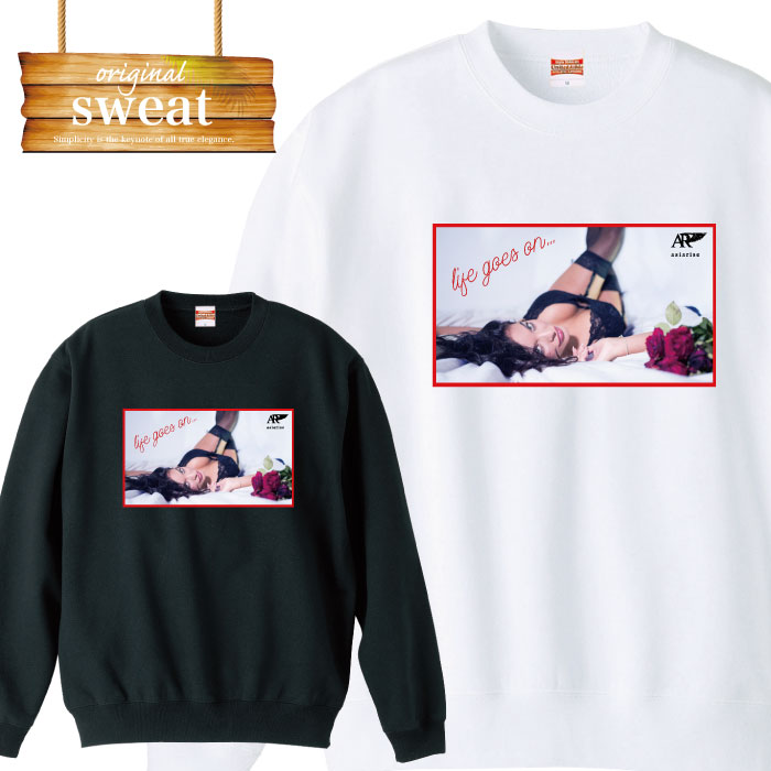 【※10%OFF 割引クーポン対象※ マラソン限定配布！4/4 20:00～4/10 01:59】 sexy 下着 外人 美女 セクシー バラ 薔薇 誕生日 プレゼント スウェット トレーナー メンズ レディース アパレル ワンポイント 流行 トレンド street ストリート系