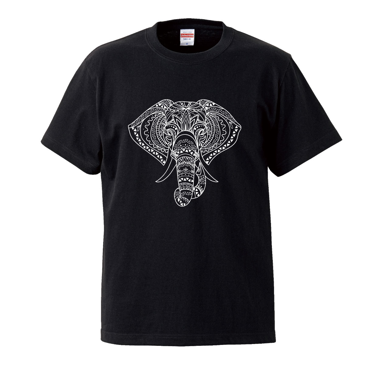 楽天市場 エレファント 像 アフリカゾウ エスニック パターン Animal アニマル 動物 動物園 ロゴt ストリート ファッション Brand Street ロゴ 写真 フォト フォトt Tシャツ プリント デザイン 洋服 T Shirt 白 黒 Tron 楽天市場店