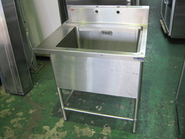 【中古】ソイルド1槽シンク　C7859　BGあり(H150xD80mm)　［W850xD670xH820mm］｜ヤマチュー店