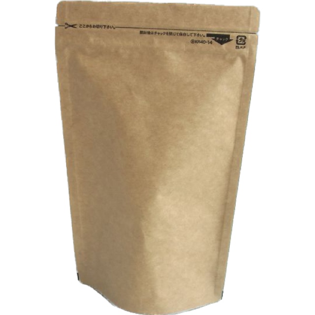 セイニチ ラミジップ KR40-14（800枚） 200×140＋41mm（底）チャック付クラフト紙スタンドパック 脱酸素剤対応袋 用途＝お茶・紅茶など加工食品に 生産日本社 (お届け時間指定不可)（メーカー直送品）（北海道・沖縄への発送は行っておりません）