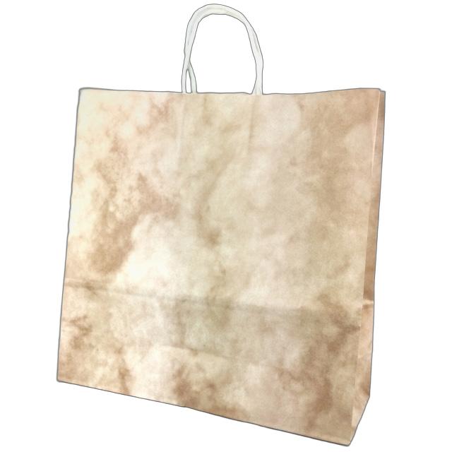 手提紙袋 丸紐 自動手提袋X型（3切）HX ルネッサンスサーモン 320×110×320mm（50枚×4包） パックタケヤマ（北海道・沖縄への発送は行っておりません）