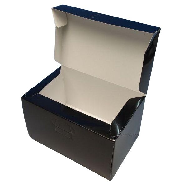 ケーキ箱 ロックBOX105 ブラック（光沢） 5×7（200枚） 150×210×105mm ロックボックス パッケージ中澤（取寄せ商品）（北海道・沖縄への発送は行っておりません）