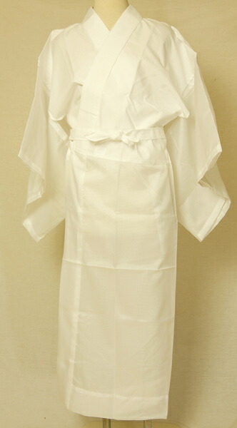 絽白夏用長式襦袢胴抜きワンピースM/L・各ロング絽の半衿、腰紐、えもん抜き付　夏用着物・喪服用
