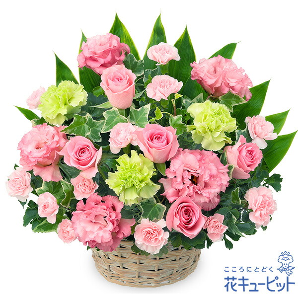 【儀式用】花キューピット 敬老の日 生まれ落ちる日 歓送迎 一緒になる 還暦 開店開業 卒はいり込む 不死化日 差し上げ物 ピンク色の手かご申し合わせyc00-524278