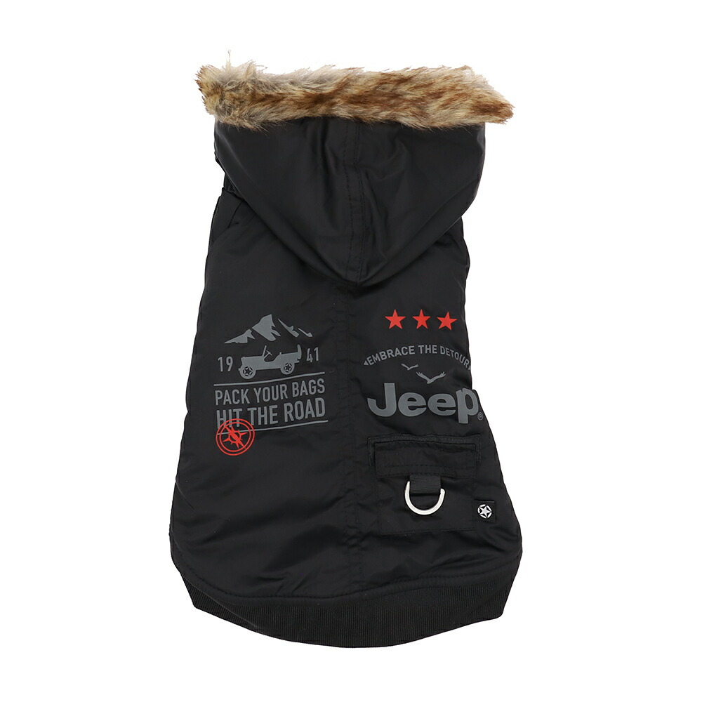 JEEP(R) Jeep Flight Jacket Dog Clothes, Autumn/Winter Clothes, Pet Clothes, Dog Clothes, Miniature Dachshund, Cold Protection, Warm, Easy to Wear, Front Buttons, Cold Protection, Cute