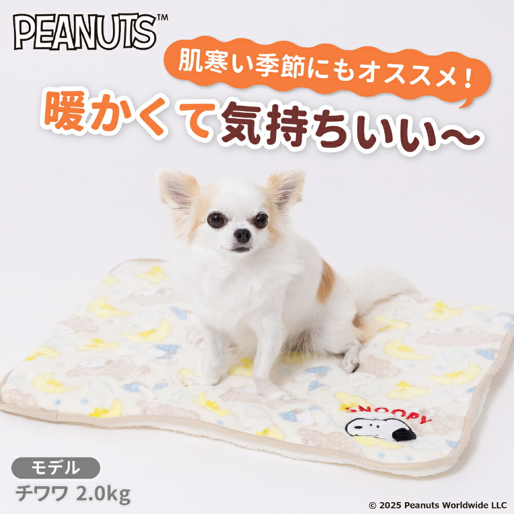 PEANUTS SNOOPY Cloudy Pattern Boa Blanket, Medium Size, Pet Bed, Blanket, Pet Cushion, Warm Bedding Mat for Dogs and Cats, Autumn and Winter, Rabbit, Cat Bed, Cute, Cold Protection