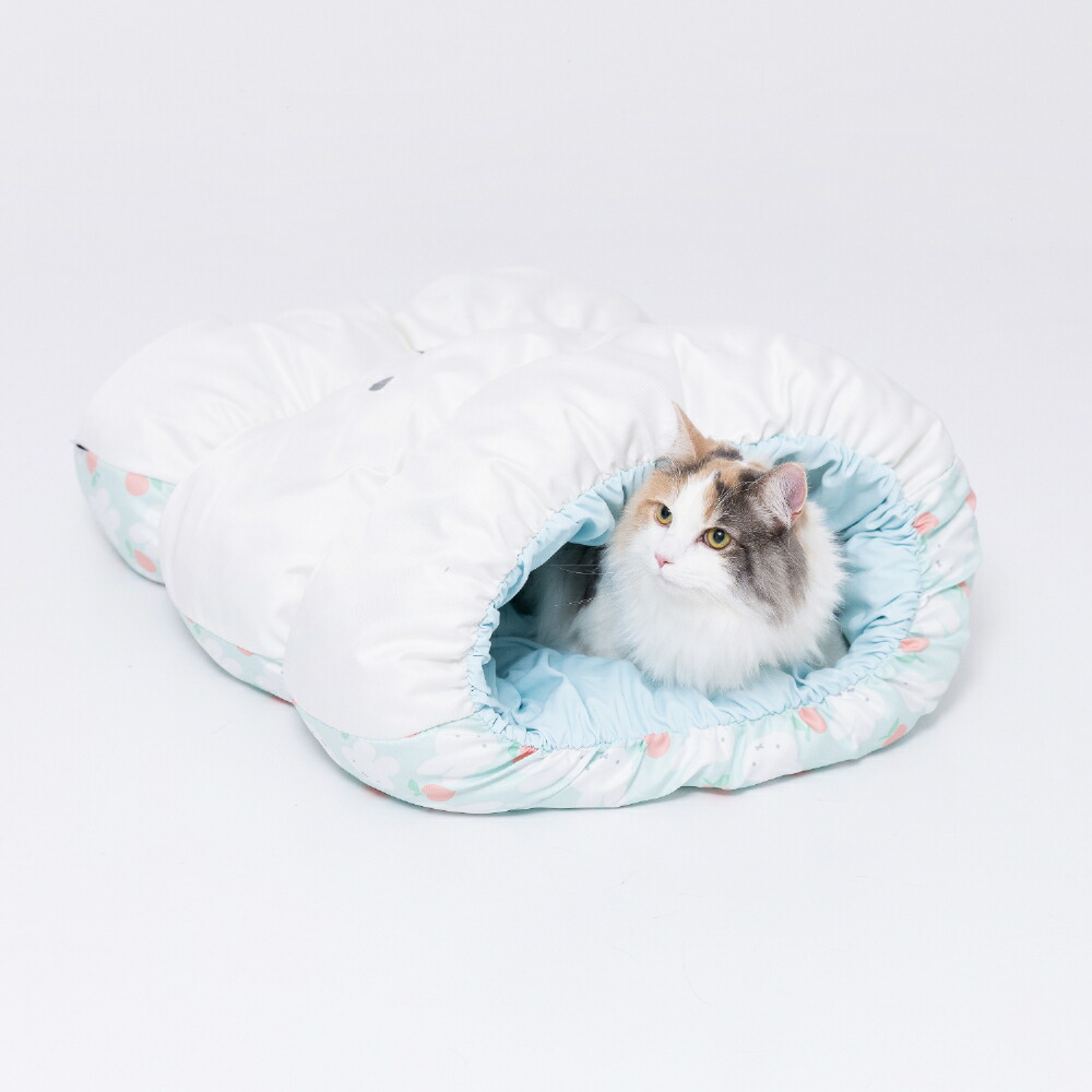 [Buy 2 and get 10% off with this coupon!] New Product [Miffy] Miffy Apple Cool Mogurin Bed for Dogs and Cats, Pet Bed, Pet House, Pet Cushion Mat, Spring/Summer Cooling Bedding, 2-Way, Tunnel-Shaped, Striped