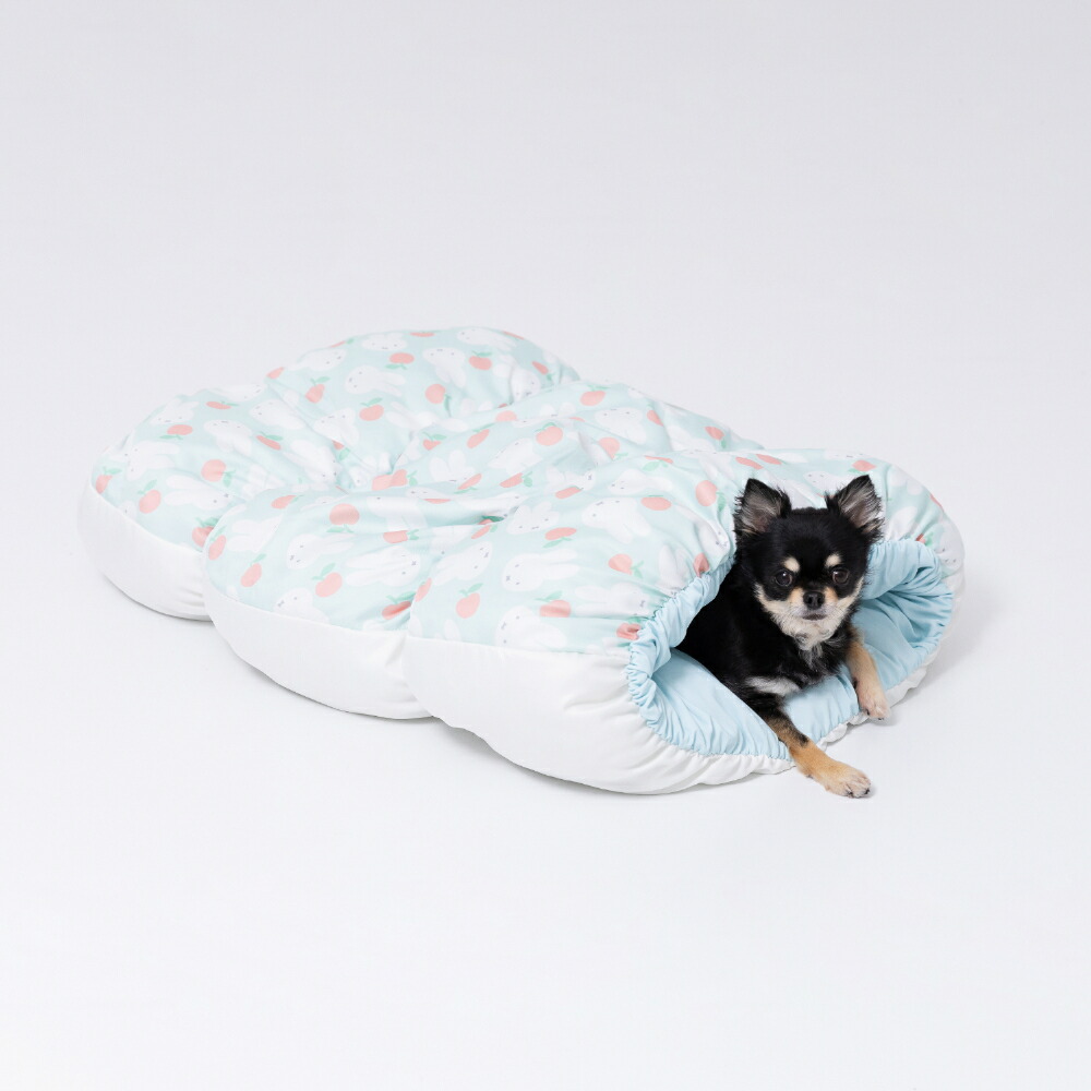[Buy 2 and get 10% off with this coupon!] New Product [Miffy] Miffy Apple Cool Mogurin Bed for Dogs and Cats, Pet Bed, Pet House, Pet Cushion Mat, Spring/Summer Cooling Bedding, 2-Way, Tunnel-Shaped, Striped