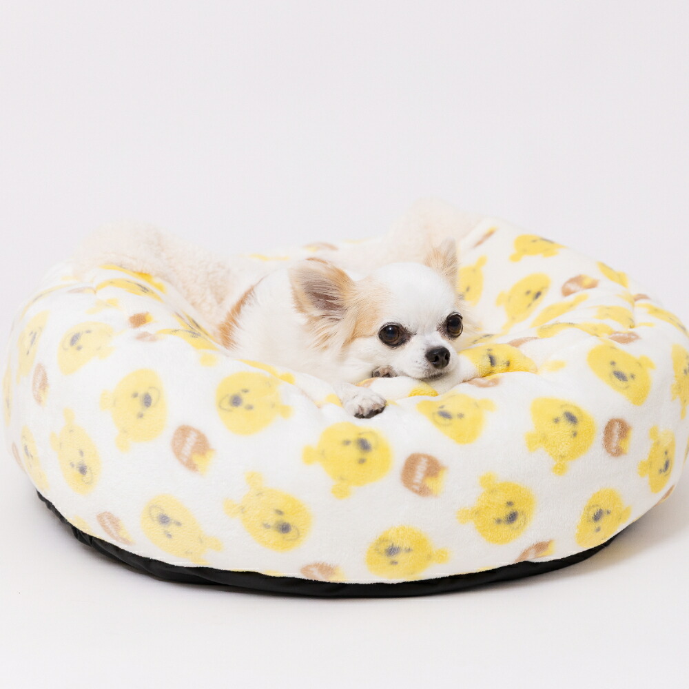 【Disney】ディズニープーさんフェイスボアラウンドベッドペットベッドペットベットブランケットペット用クッション犬用猫用秋冬あったか寝具マットうさぎウサギ猫ベッド犬ベッドかわいい防寒寒さ対策