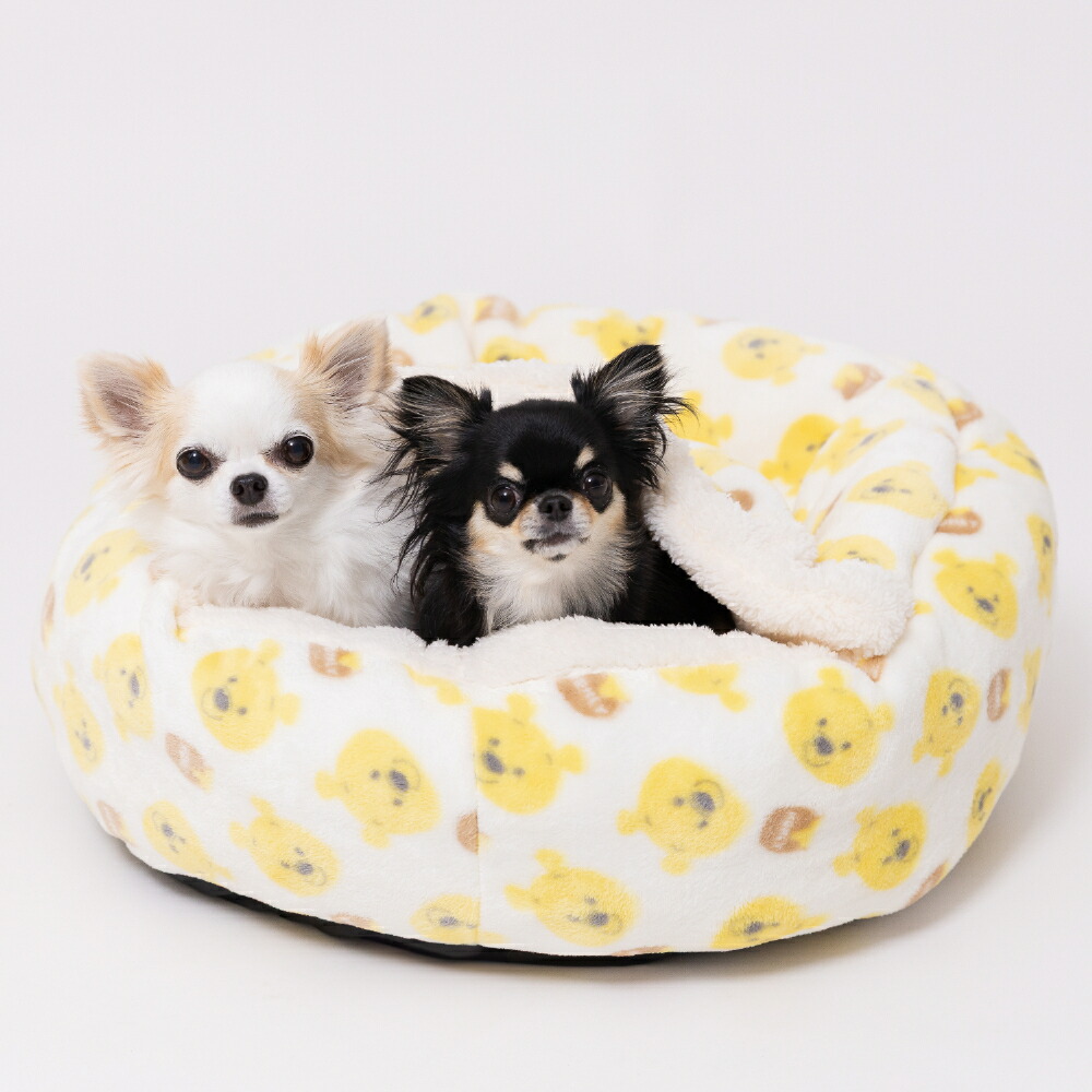 【Disney】ディズニープーさんフェイスボアラウンドベッドペットベッドペットベットブランケットペット用クッション犬用猫用秋冬あったか寝具マットうさぎウサギ猫ベッド犬ベッドかわいい防寒寒さ対策