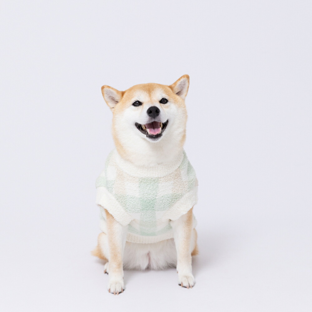 [Miffy] Miffy Boris Check Chenille Knit Dog Clothes for Medium and Large Dogs, Autumn/Winter Clothes, Autumn Clothes, Winter Clothes, Pet Clothes, Cute and Stylish, Warm and Fluffy, Cold Protection, Perfect for Walks and Outings