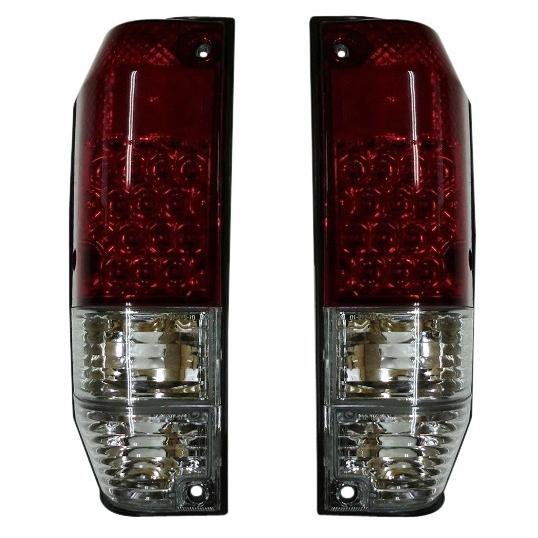 DEPO製 トヨタ ランドクルーザープラド 78系 赤・白 LED テールランプ テールライト テールレンズ クリア レッド 212-1974PXB-VCR|アイアンドアール