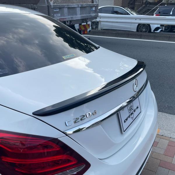 ベンツ W205 AMG Cクラス セダン 2014y-2021y トランクスポイラー ブラック 塗装済 トランク スポイラー 4936