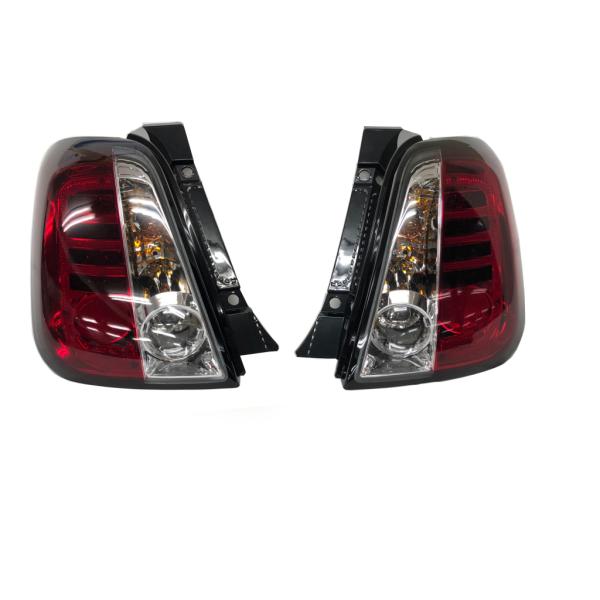 正規優良品 FIAT フィアット 500 アバルト500 前期 LED テールレンズ テールランプ ブラックフレーム クリア/レッド 左右 テール 391135