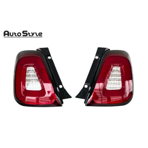 AutoStyle製 FIAT フィアット 500 ABARTH アバルト 595 695 LEDテールレンズ (レッド/クリア) 左右セット シリーズ4以降 391145