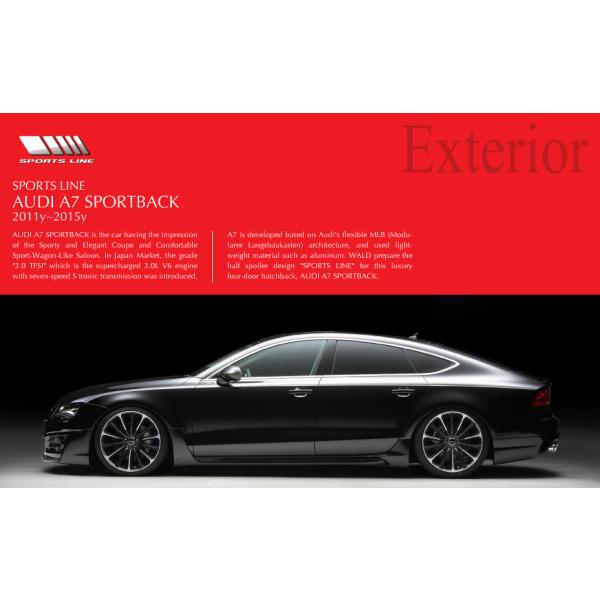 【WALD-SportsLine】 AUDI A7 4GC SportBack 2011y~2015y フルエアロ 3点キット スポーツバック スポイラー バルド ヴァルド アウディ|アイアンドアール
