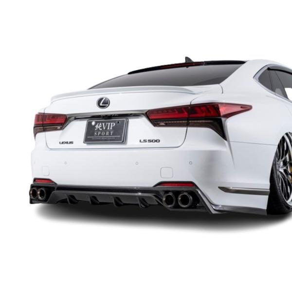 【AIMGAIN】 純VIP SPORT LEXUS レクサス 50系 LS 後期 LS500 LS500h F-SPORT リアアンダースポイラー (4本出しマフラー仕様) FRP製 エイムゲイン エアロ