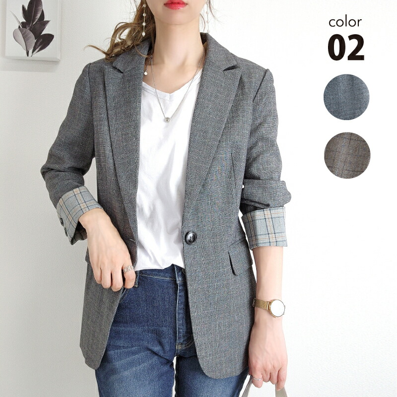 チェックジャケット レディースジャケット ジャケット 3xl カジュアルジャケット 4xl Xl グレー 2xl ブラック M テーラードジャケット S L