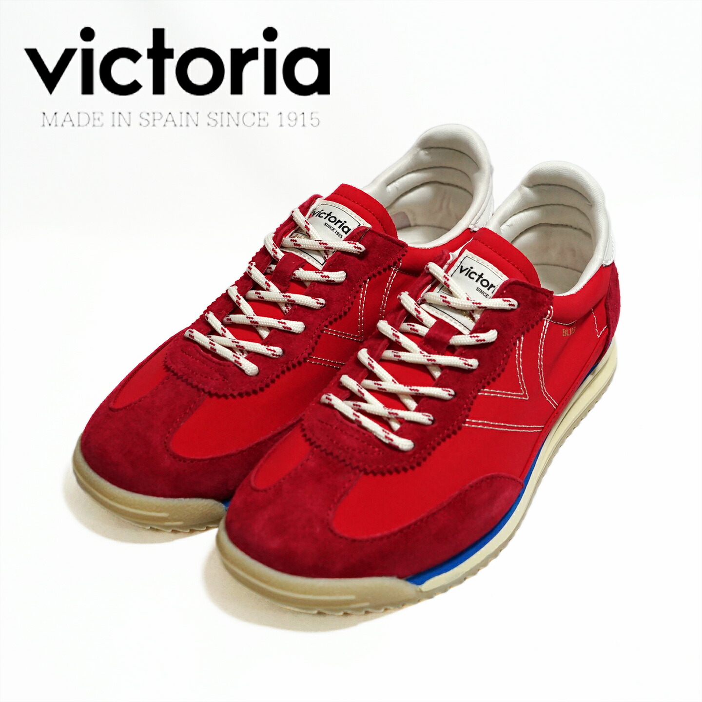 【NewArrivals】victoria ヴィクトリア 1158108 ROJO RED 赤いこと  SATURNO NYLON \u0026 SERRAJE 対比色合い スエードクロス 靴 レディース スニーカー 【26ss】【置き目取りまわし品】