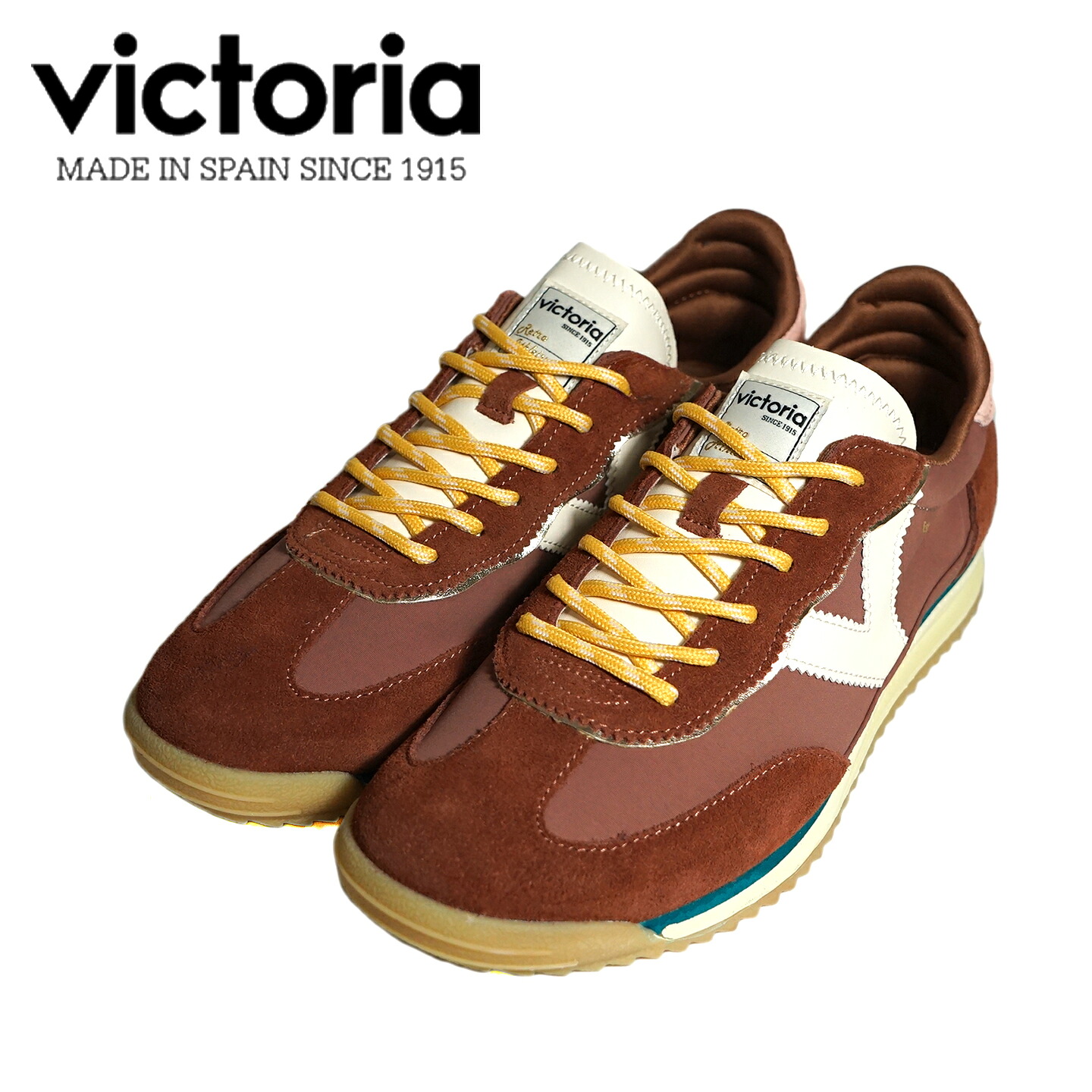 【NewArrivals】victoria ヴィクトリア 1158110 TERRA BROWN 赤銅色  SATURNO NYLON \u0026 SERRAJE ツートンカラー スエードクロス 靴 レディース スニーカー 【26ss】【置き目取りまわし品】