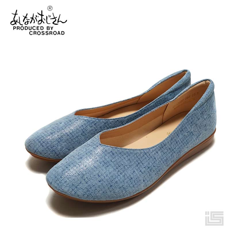 ■ あしながおじさん 2810527 ライトブルーレザーフラットシューズパンプス ラウンドトゥ 2cm ローヒール きちんと感 【24ss】 山羊革 ミャンマー 正規品|イバラキヤ