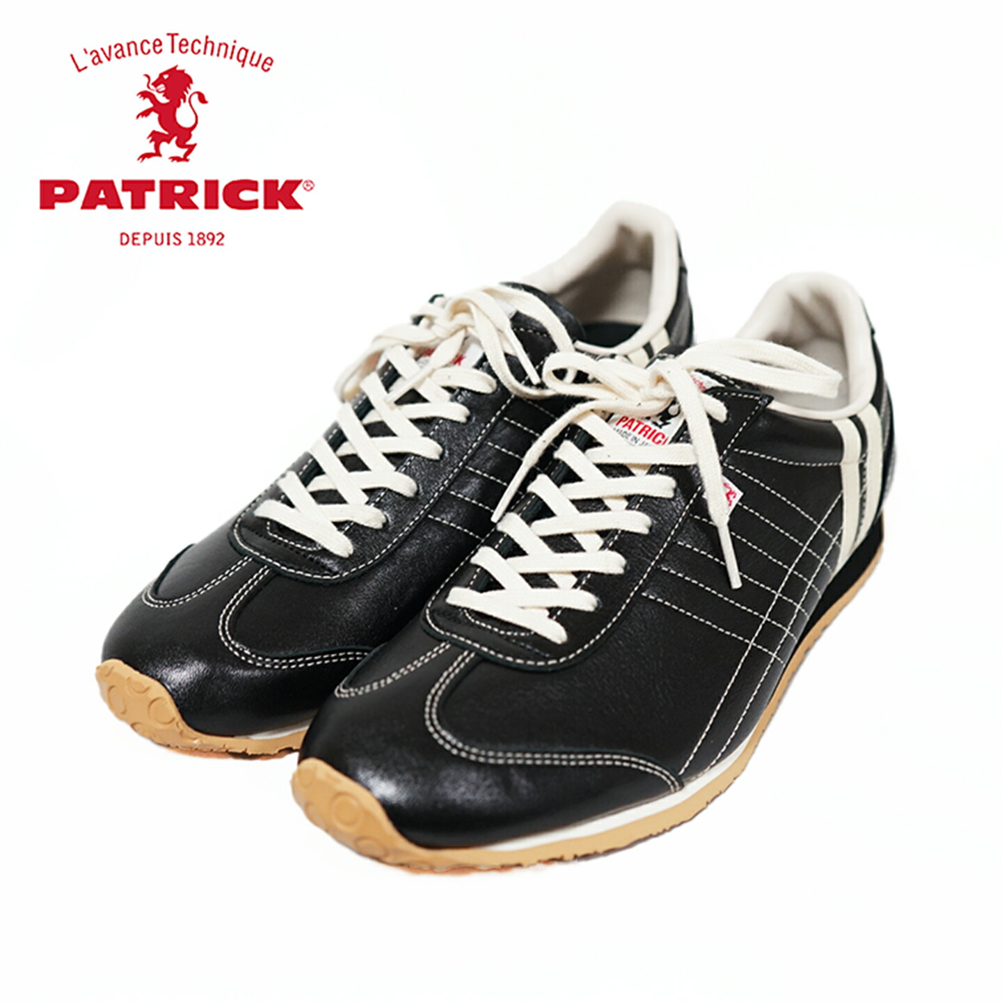 PATRICK パトリック パミール PAMIR 27071 black ブラック  メンズ ホワイトライン 軽い スムースレザー スタイリッシュ 個性 カジュアル スタイル ビジカジ スタイル クッション性 ドライビングシューズ フィット感【正規商品】