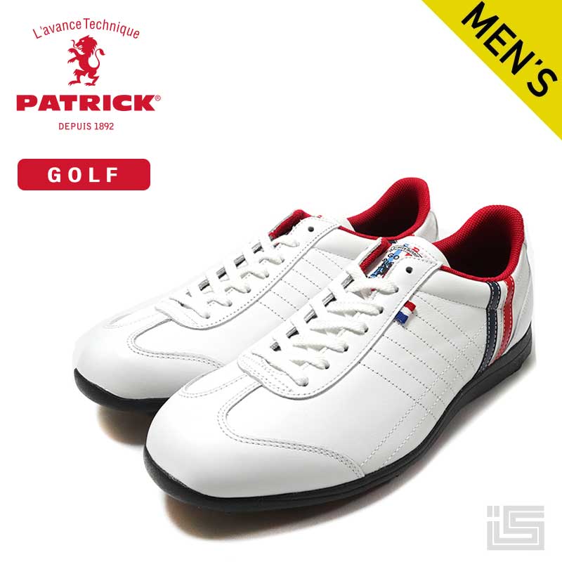 ■ PATRICK GOLF パトリック ゴルフPAMIR-CUP/L TRICOROL G2200 White/cレザースニーカー メンズ 日本製 【正規品】 メンズゴルフシューズ　メンズゴルフシューズ 【父の日】【ギフト】｜イバラキヤ
