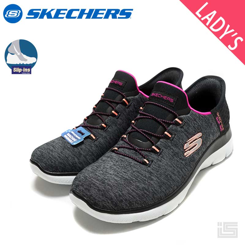 楽天市場】□ SKECHERS スケッチャーズ 149937W BK/PR ブラック