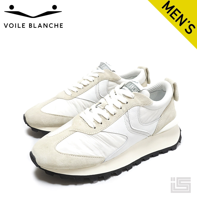 【VOILE BLANCHE】ホワイト ミリタリーグリーン スニーカー VOILE BLANCHE (ボイルブランシェ) スエード 切り替え