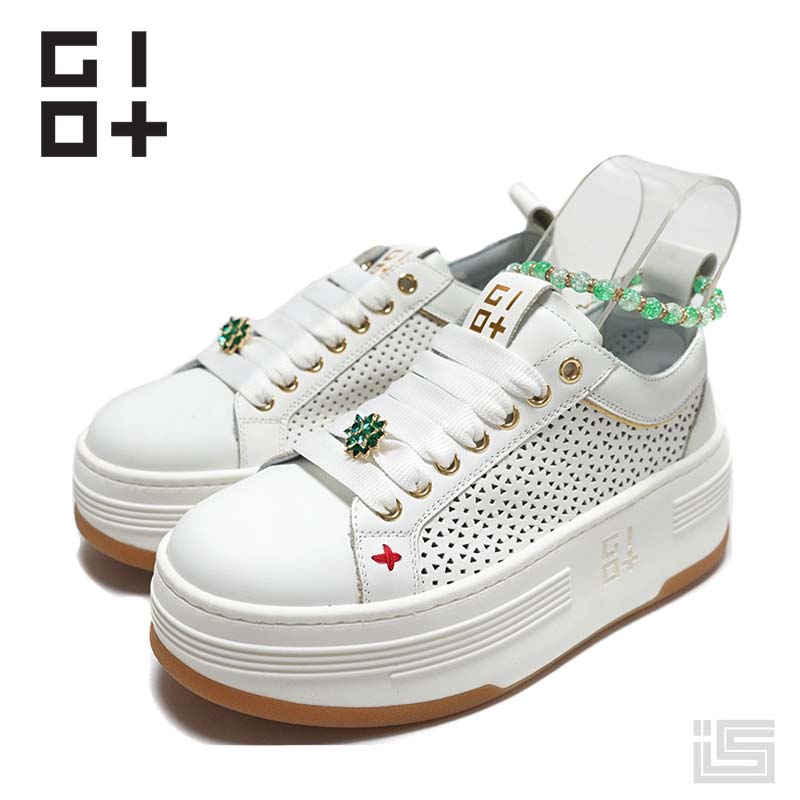■ GIO+ ジオプラスANIA20B COMBI FORATA Whiteスピード競技付属品 ボビーソックス  置き目とり捨てる  音の大きさ 厚底 イタリア共和国【24ss】置き目品 成年者スニーカー  レディーススニーカー