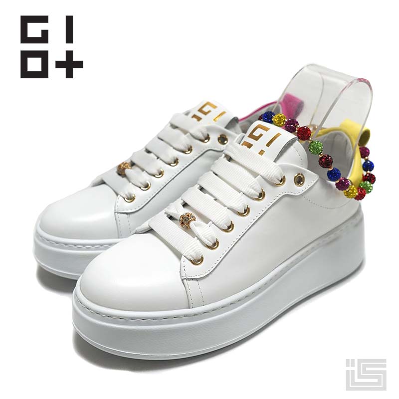 ■GIO+ ジオプラスPIA162A WHITE Alexane スピード競技付属品 マルチカラーアンクレット 置き目とり捨てる  音の大きさ 厚底 イタリア共和国【24ss】置き目品 成年者スニーカー  レディーススニーカー