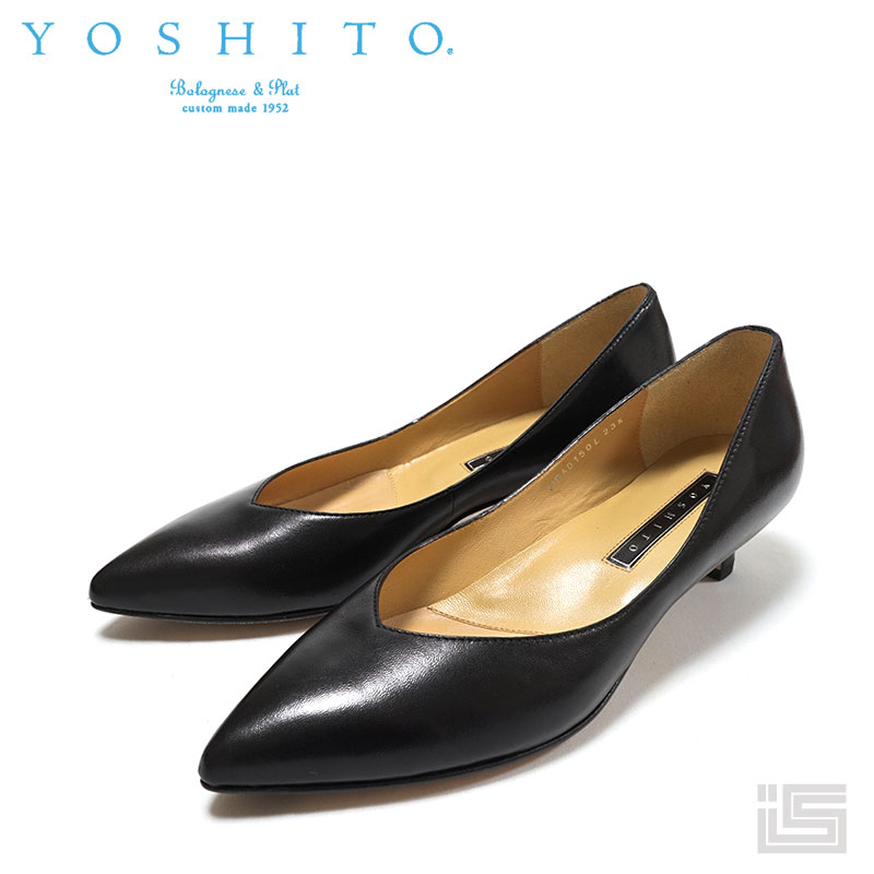 楽天市場】□ YOSHITO ヨシト 0150 BLACK-SVカットプレーンパンプス