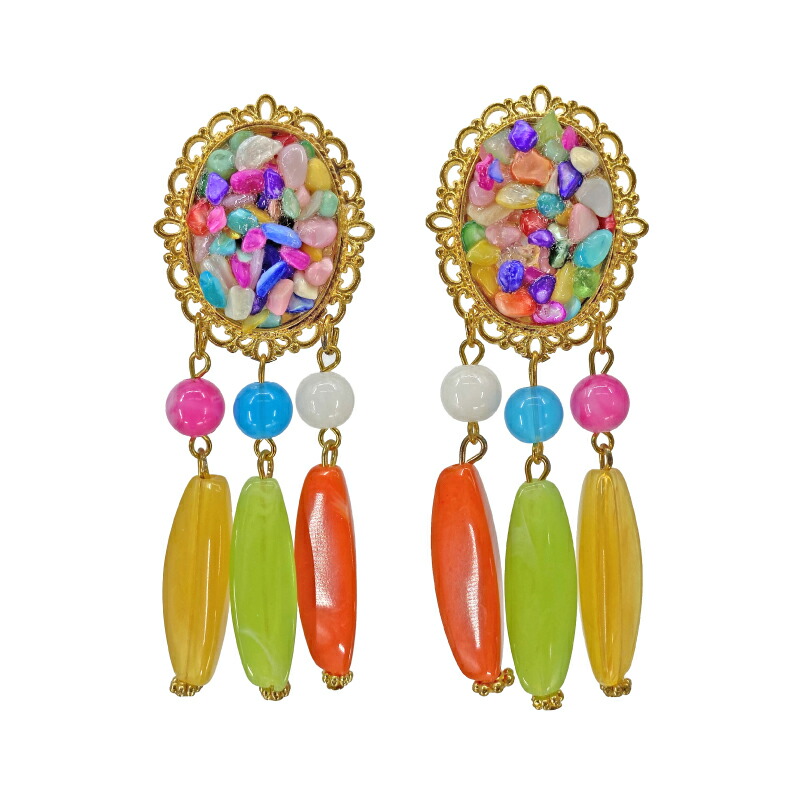 楽天市場】PM-5267 ピアス/ゴールド多色【フラメンコ用品】「1点のみ