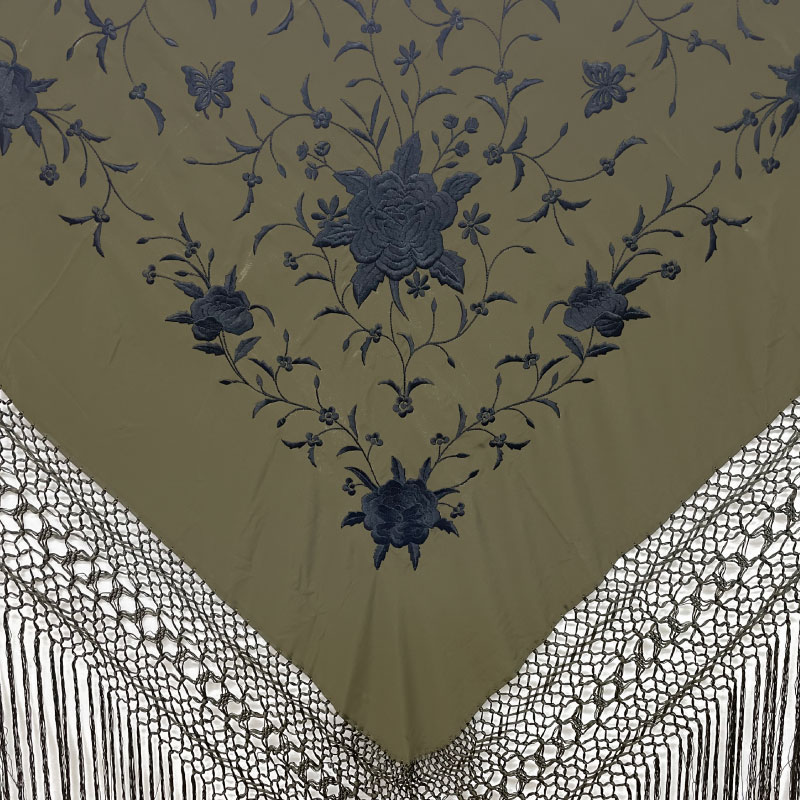 楽天市場】P8084 刺繍入りマントン ブルーグリーン×アイボリー多色