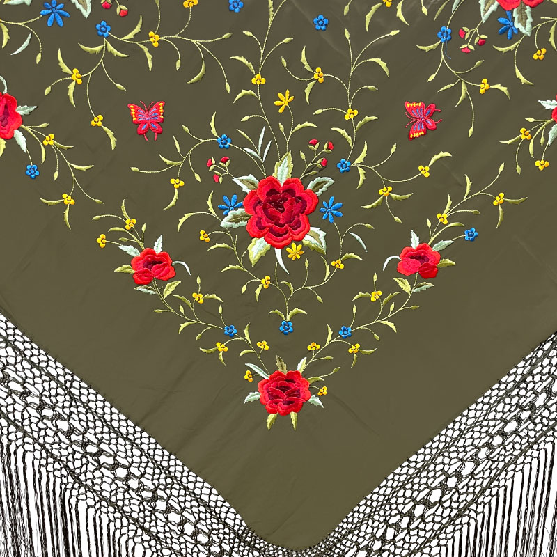 楽天市場】BF-17612 シルク刺繍マントン 【2色使い】【全11色