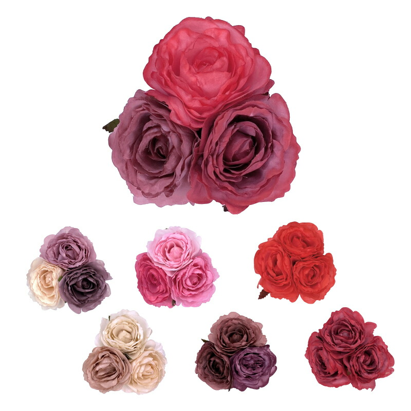造花 FF-141(全7色)【フラメンコ用品】コサージュ 髪飾り フローレス 薔薇