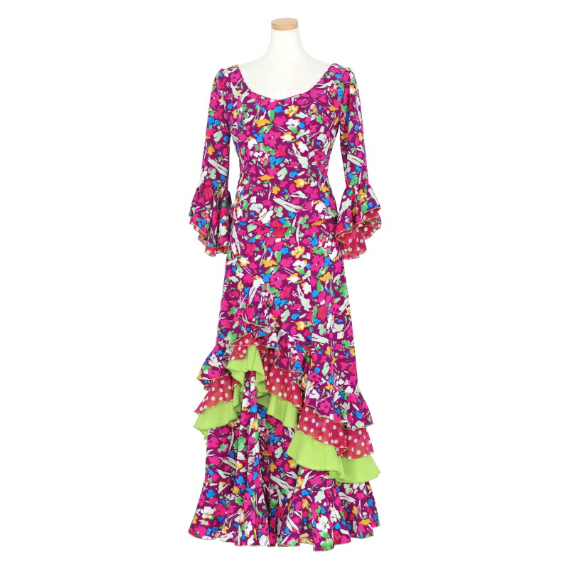 楽天市場】【現品】HOP-02 後ろ上がり5段フリルツーピース レッド花柄