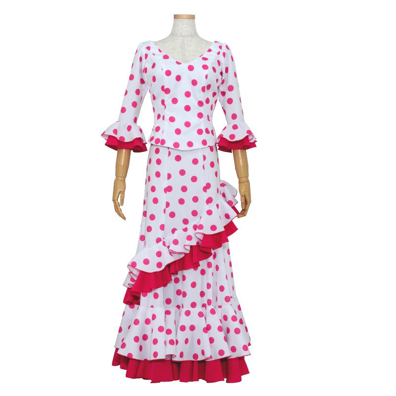 フラメンコドレス ホワイト フリル付き 楽天市場】FV-2201 合わせ8段フリルワンピース ベビーピンク