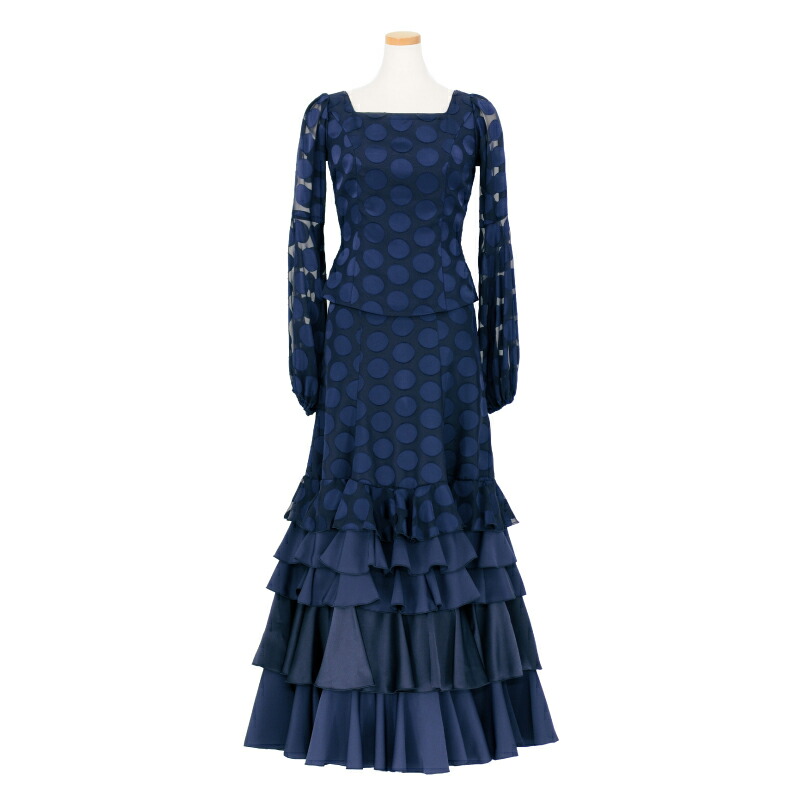 楽天市場】FV-2201 合わせ8段フリルワンピース ワイン【フラメンコ